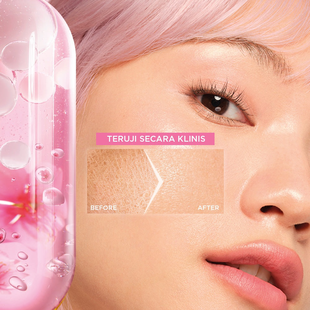 GARNIER Sakura Glow Ceramide Skin Barrier Sleeping Mask Night Cream Krim Malam Mencerahkan 50 ml Moisturizer Tone Up Glowing Skincare - pelembab wajah pemutih wajah