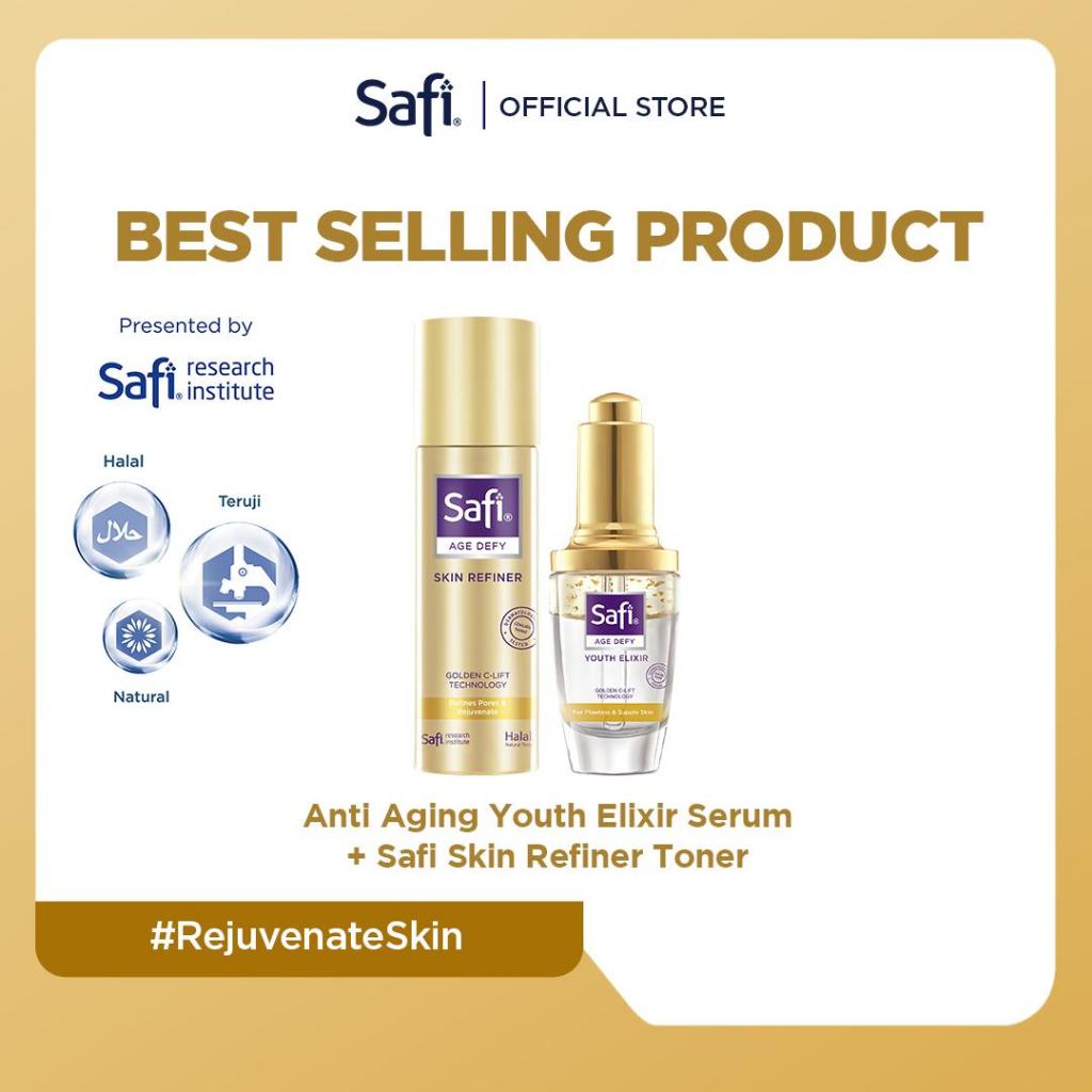 Safi Age Defy Anti Aging Youth Elixir Serum + Safi Skin Refiner Toner