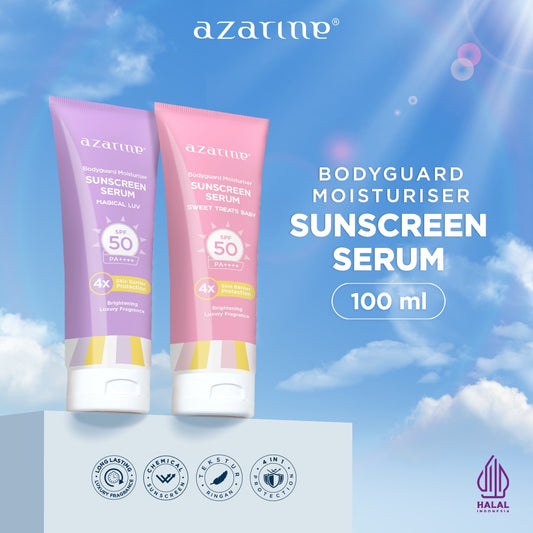 Azarine Body Guard Moisturizer Sunscreen Serum SPF50 PA++++ Sunblock Badan [LOLOS UJI INVIVO INVITRO] [100ml]