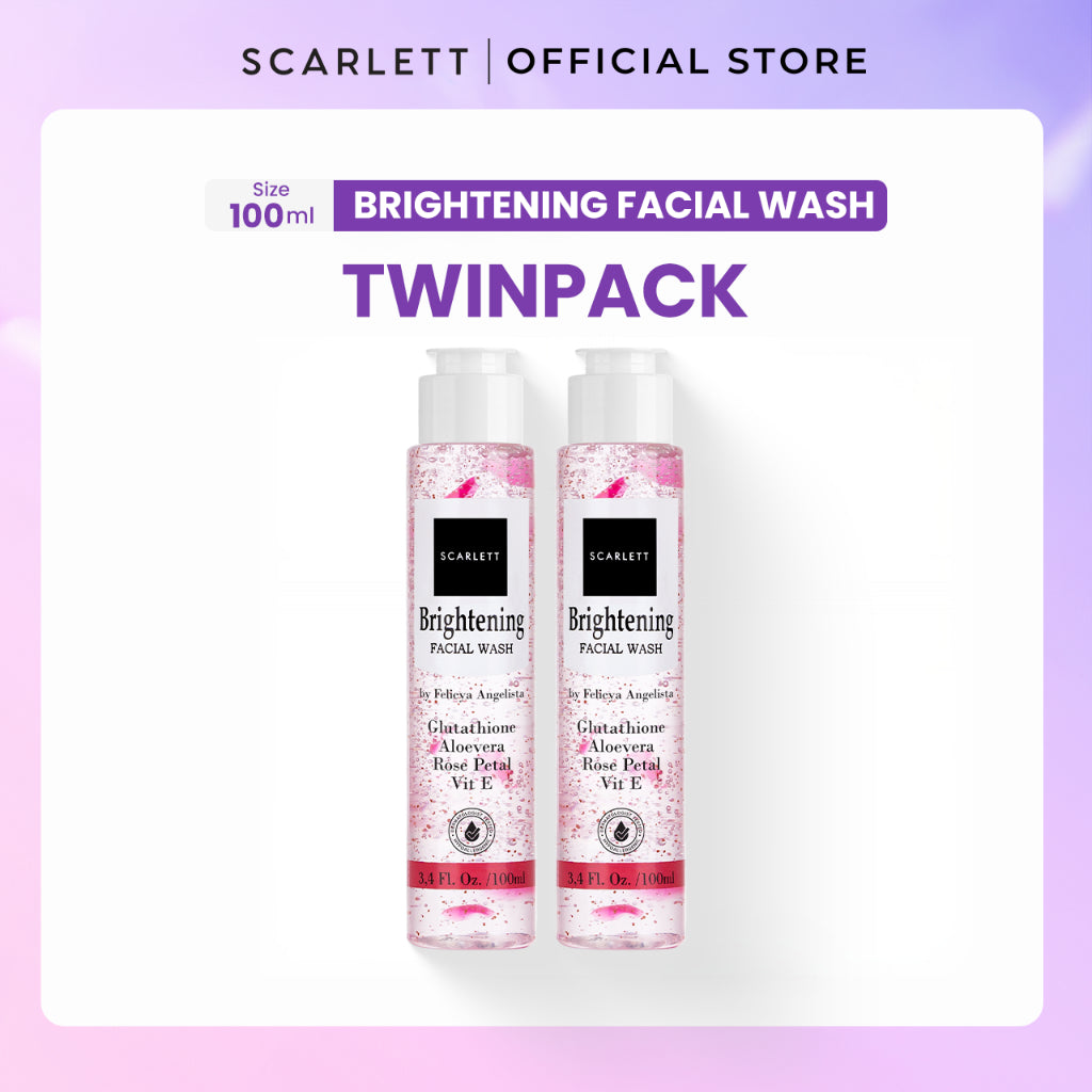 SCARLETT Brightening Facial Wash Untuk Semua Jenis Kulit Membantu untuk Mencerahkan dan Membersihkan Dalam Sekali Bilas dengan Niacinamide Kojic Acid Vitamin E