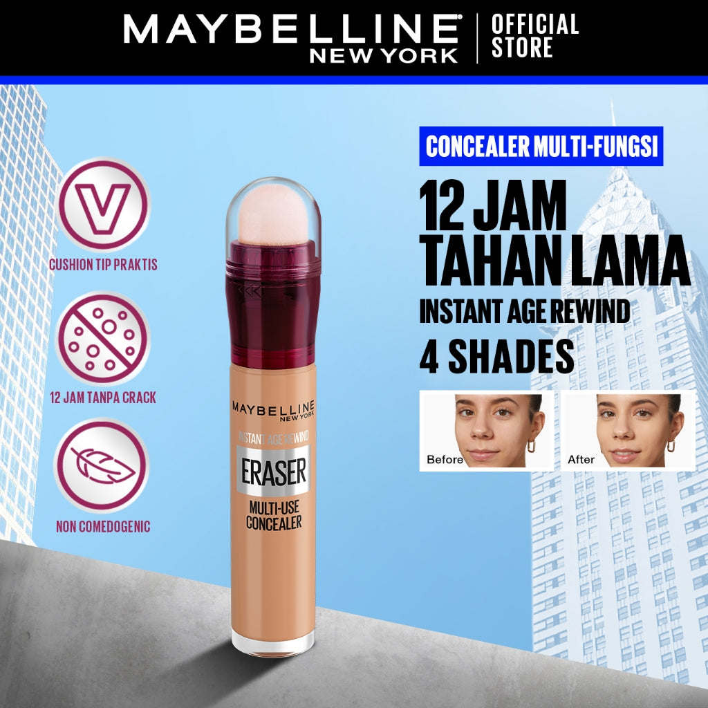 Maybelline Instant Age Rewind Treatment Concealer Make Up - 6ml (Concealer Cair Untuk Menghapus Lingkaran Hitam Mata)