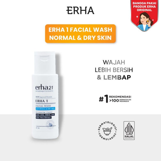 ERHA 1 Facial Wash for Normal & Dry Skin 60ml - Sabun Muka Kulit Normal dan Kering