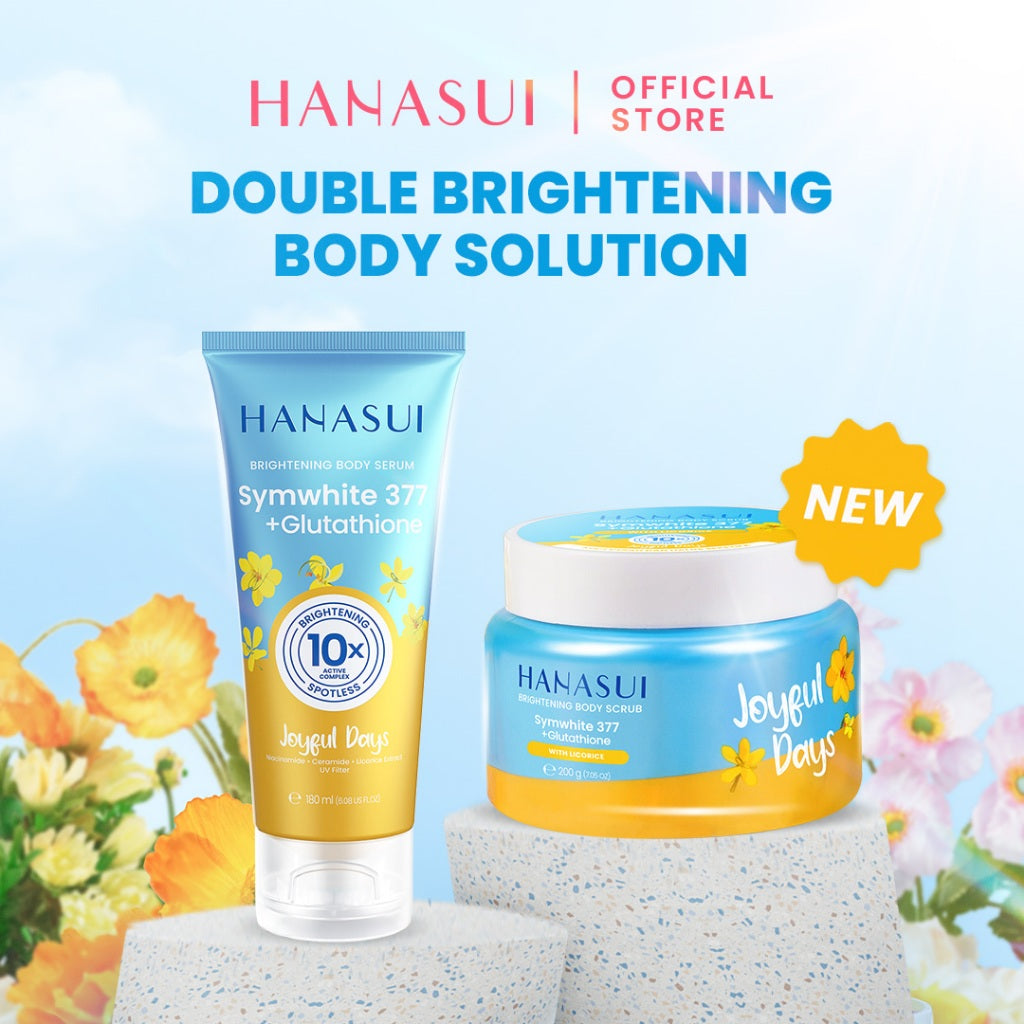[Scrub] Hanasui Brightening Body Scrub - Mengangkat Sel Kulit Mati Halus Sehat Cerah Symwhite 377 Glutathione Niacinamide Ceramide