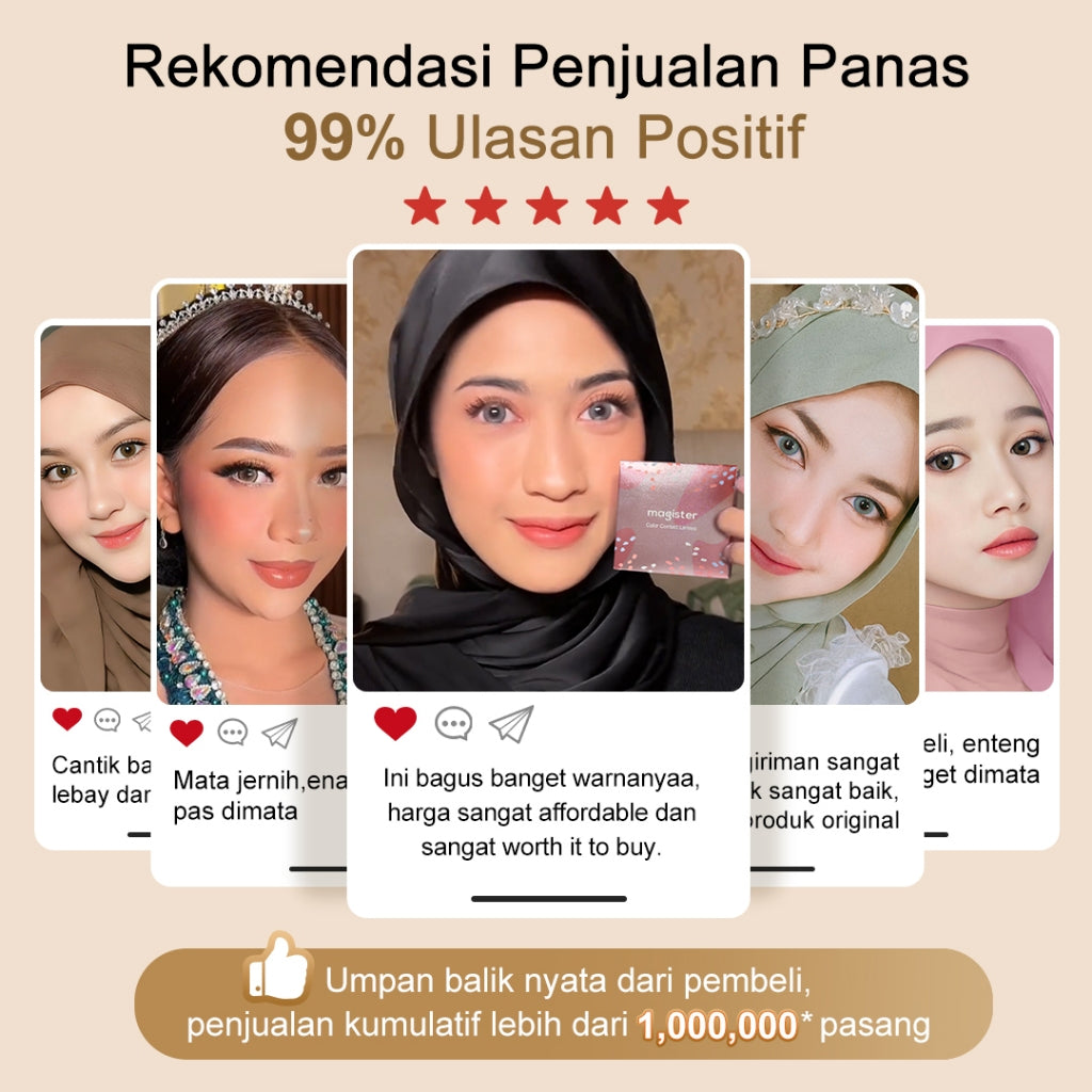 Magister Softlens Normal abu-abu coklat hitam seri Sepasang Lensa kontak diameter14.0-14.5MM kadar air 38% soflens