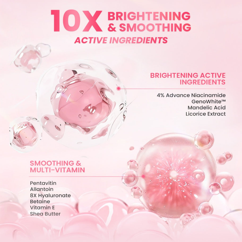 Hanasui Glow Expert Night Cream New Improved Formula - Gel Cream Ringan & Kunci Kelembaban Mencerahkan & Menghaluskan - Niacinamide & Genowhite