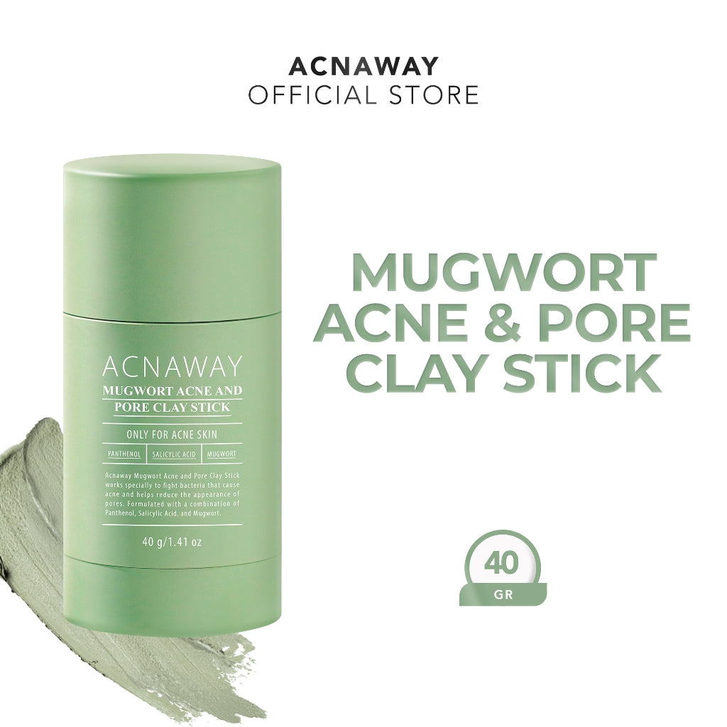 ACNAWAY Mugwort Acne & Pore Clay Mask Stick – Clay Stick Masker Wajah untuk Jerawat, Komedo, & Pori Mengangkat Sebum & Mengecilkan Pori | Panthenol + Salicylic Acid + Mugwort Mask | Masker Acne Prone Skin & Bekas Jerawat Face Mask Acne Mask Sleeping Mask