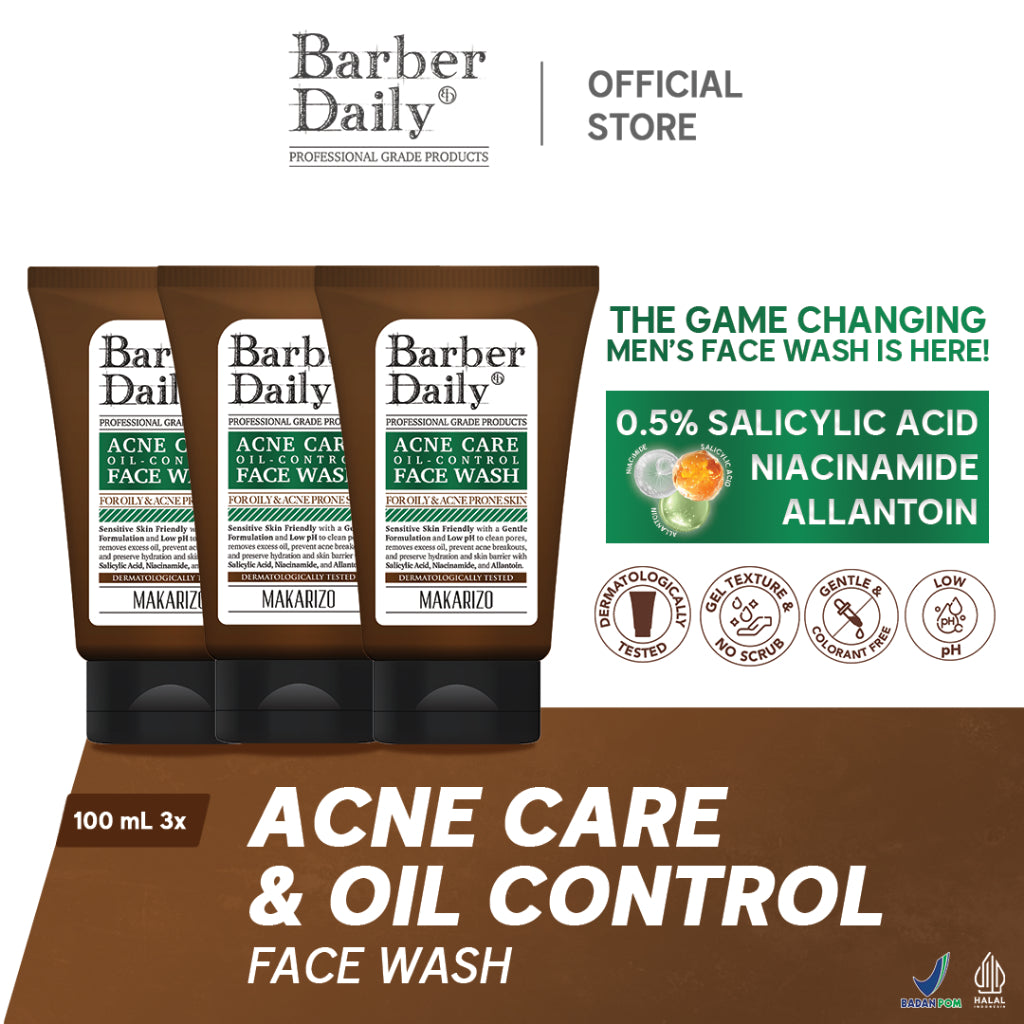 Triple Pack Ultimate Clenser Barber Daily Acne Care & Oil Control Face Wash 100mL x 3