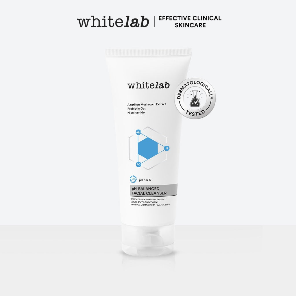 Whitelab pH-Balanced Facial Cleanser - Sabun Cuci Muka pH Seimbang untuk Kulit Normal Sensitif Kering Berminyak dengan Prebiotic Oat & Niacinamide [BPOM]