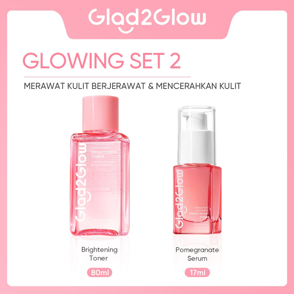 Glad2Glow Toner Complete Series 80ml-Brighten/Acne Toner/Barrier/Exfoliating toner-Skincare toner badan face mist hydrating toner centella toner wajah eksfoliasi water g2g toner hydrating gloglowing brightening exfoliasi glycolic madeca g2g official store