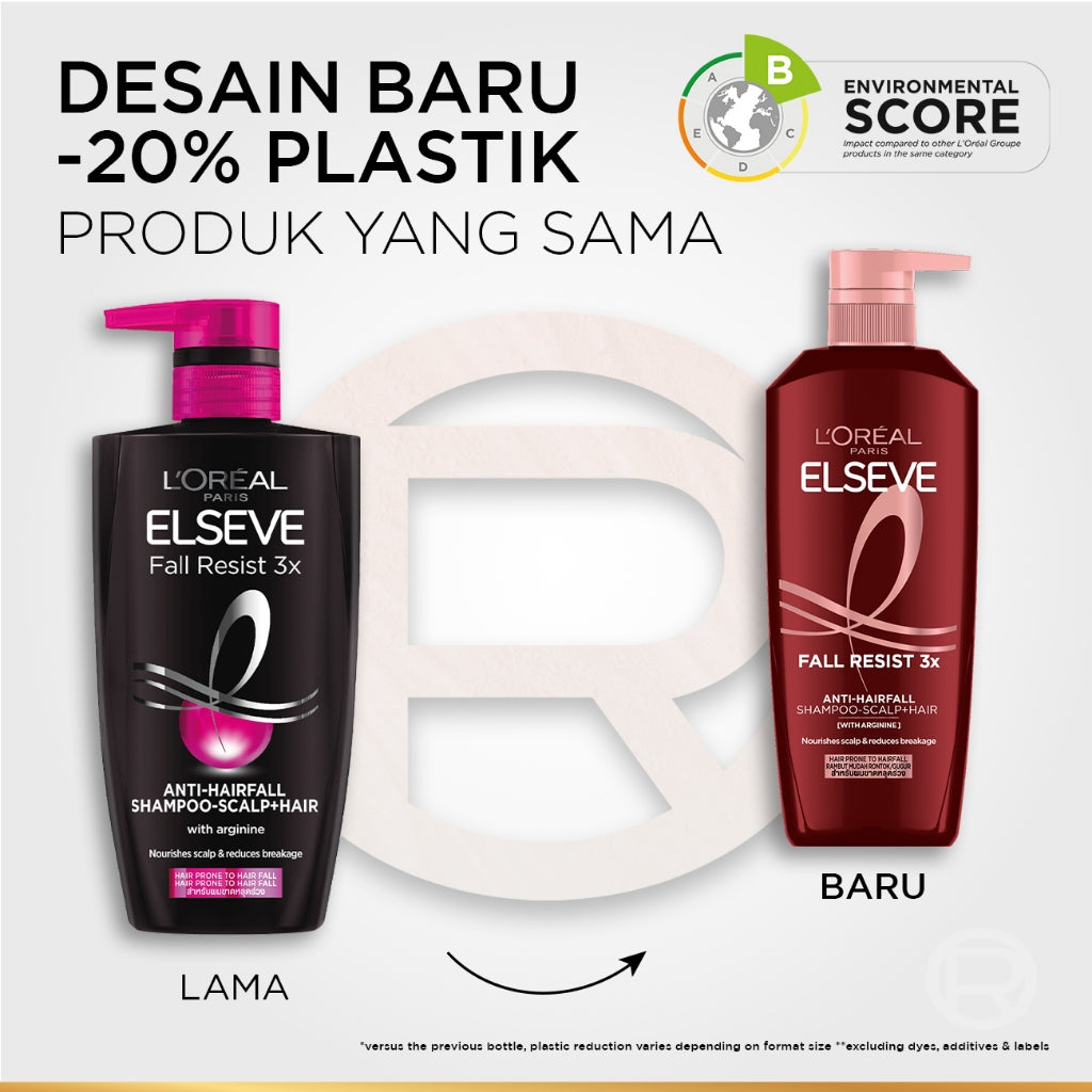 L'Oreal Paris Fall Resist 3x Anti-Hairfall Shampoo 620ml Scalp Hair Care dengan Arginine Protein - Rambut Rontok Berkurang hingga 5X 620ml Rambut Rontok dan Rapuh Hairfall Hair loss Shampoo Sampo