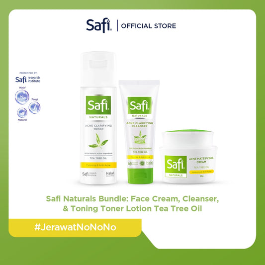 Safi Naturals Bundle: Face Cream, Cleanser, & Toning Toner Lotion Tea Tree Oil