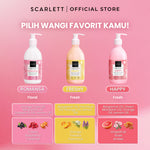 SCARLETT Fragrance Brightening Body Lotion Bright Mood Booster 300ml +4 Essential Oils 3X  Brightening Power | Solusi Untuk Kulit Kering | Menenangkan, Mencerahkan Kulit, Wangi Tahan Seharian