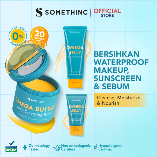 SOMETHINC Omega Butter Deep Cleansing Balm  - Balm Pembersih Makeup Waterproof, Non comedogenic, Tidak Merusak Skin Barrier, Cocok untuk kulit sensitif