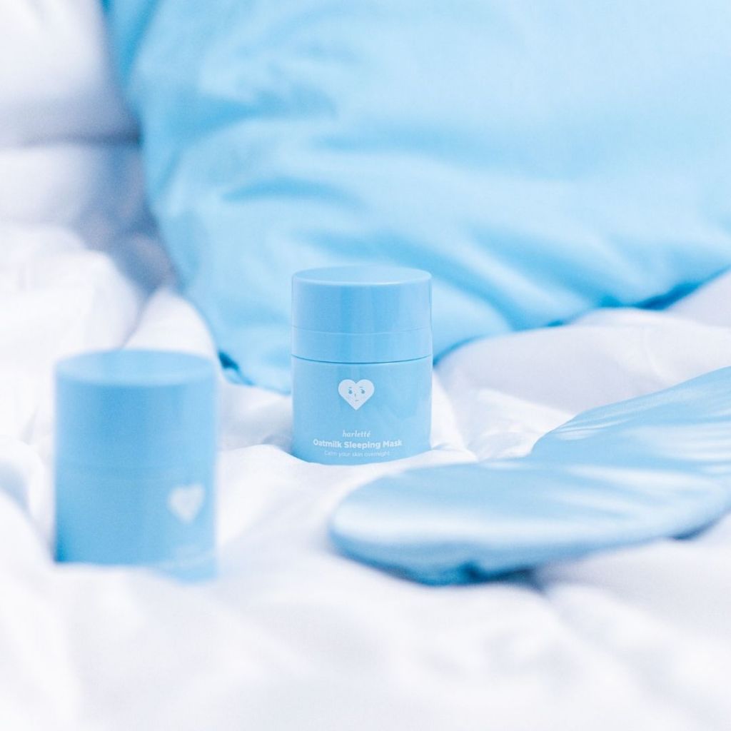 [2 PCS BUNDLING FACIAL WASH] Harlette Oatmilk Gentle Facial Wash 100 g + Oatmilk Sleeping Mask 30 g