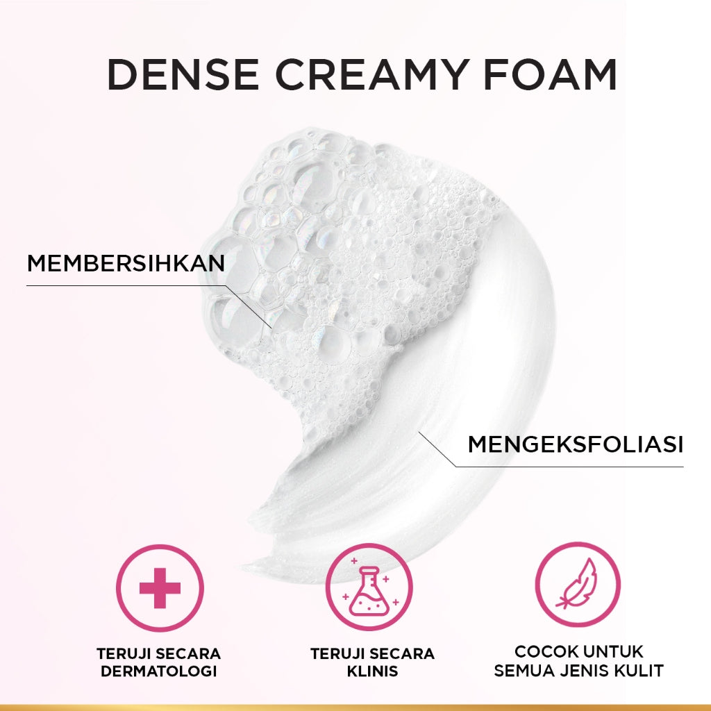 L'Oreal Paris Glycolic Bright Daily Cleanser Foam - 50/100ml Skin Facial Wash Loreal Glyco Acid AHA Exfoliating Anti Dark Spot Wajah Peeling Muka