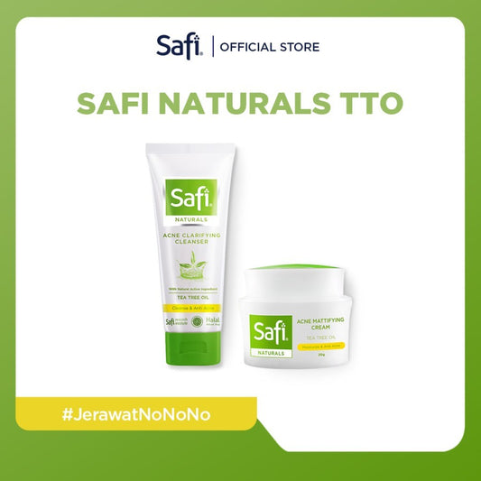Safi Naturals Bundle: Acne Mattifying Face Cream & Clarifying Cleanser Tea Tree Oil