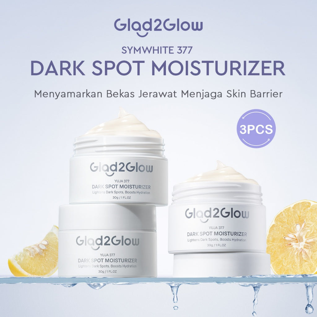 Glad2Glow Yuja Symwhite 377 Dark Spot Moisturizer menghilangkan bekas jerawat brightening night cream day cream Hilangkan Flek & Tenangkan Kulit Skincare Pelembab Esensi Wajah Perawatan Kulit Pelembab Wajah Pembersih day cream tone up g2g official store