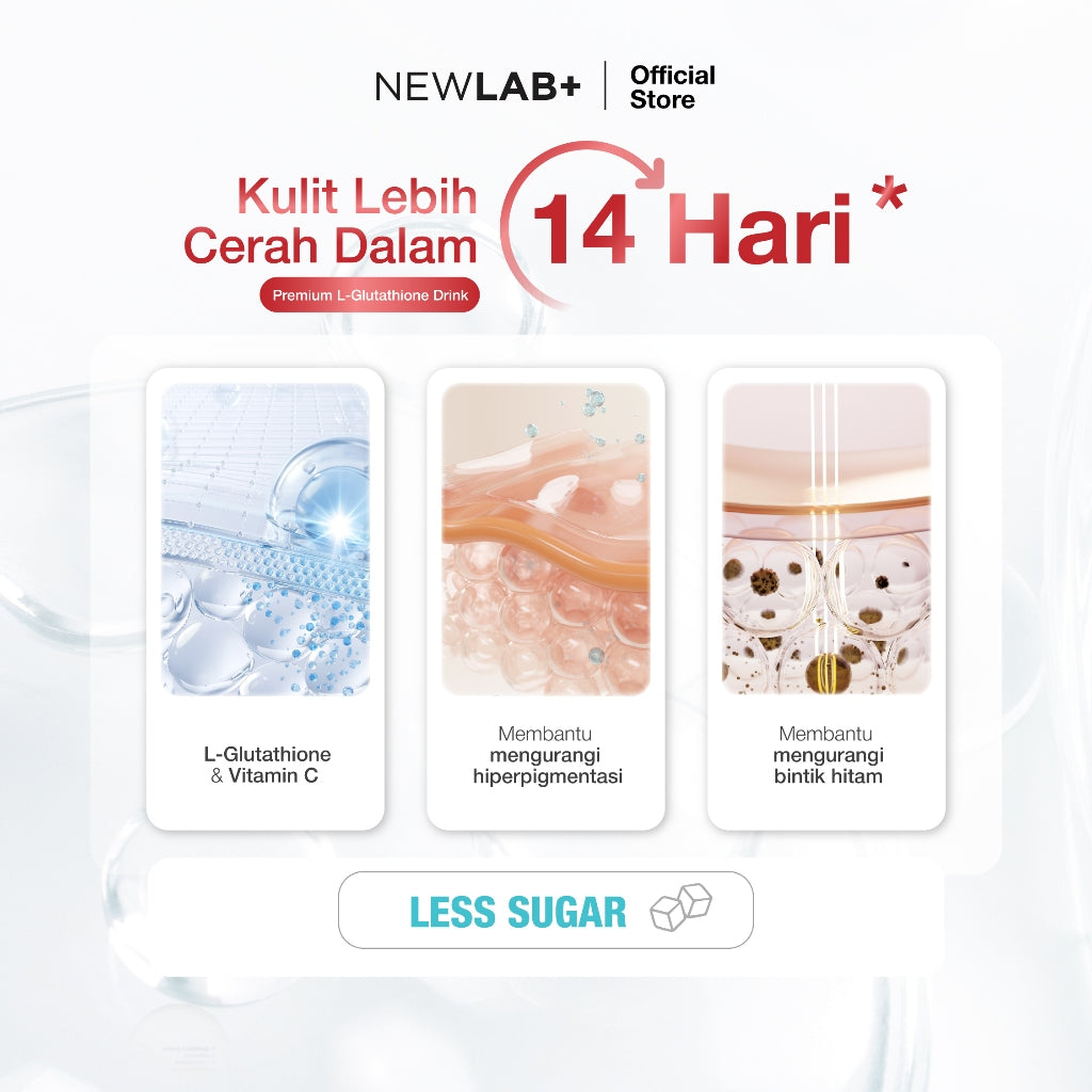 NEWLAB Brightlogy C-Gluta 360 | Minuman Glutathione BPOM untuk Pemutih Badan | Glutathione Whitening 15 Sachet