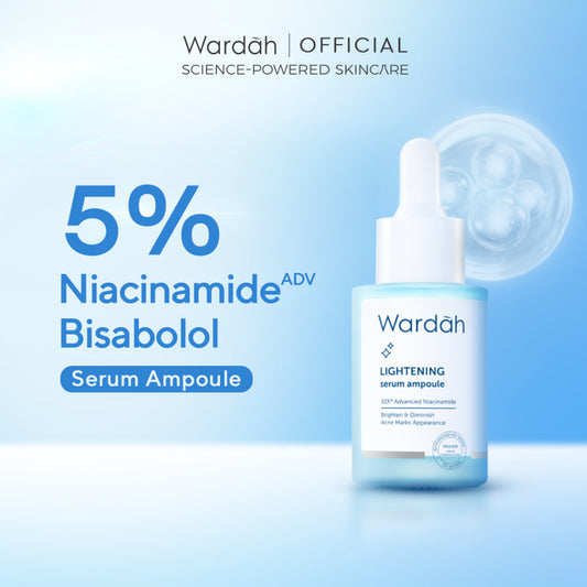 WARDAH Lightening 5% Niacinamide Serum Ampoule - Dengan 10X Advanced Niacinamide + Bisabolol dan 0% Alkohol - Mencerahkan Kulit Kusam, Bekas Jerawat, Belang Tidak Merata, Mencegah Hiperpigmentasi - Bright, Glow, White - Semua Jenis Kulit - Skincare