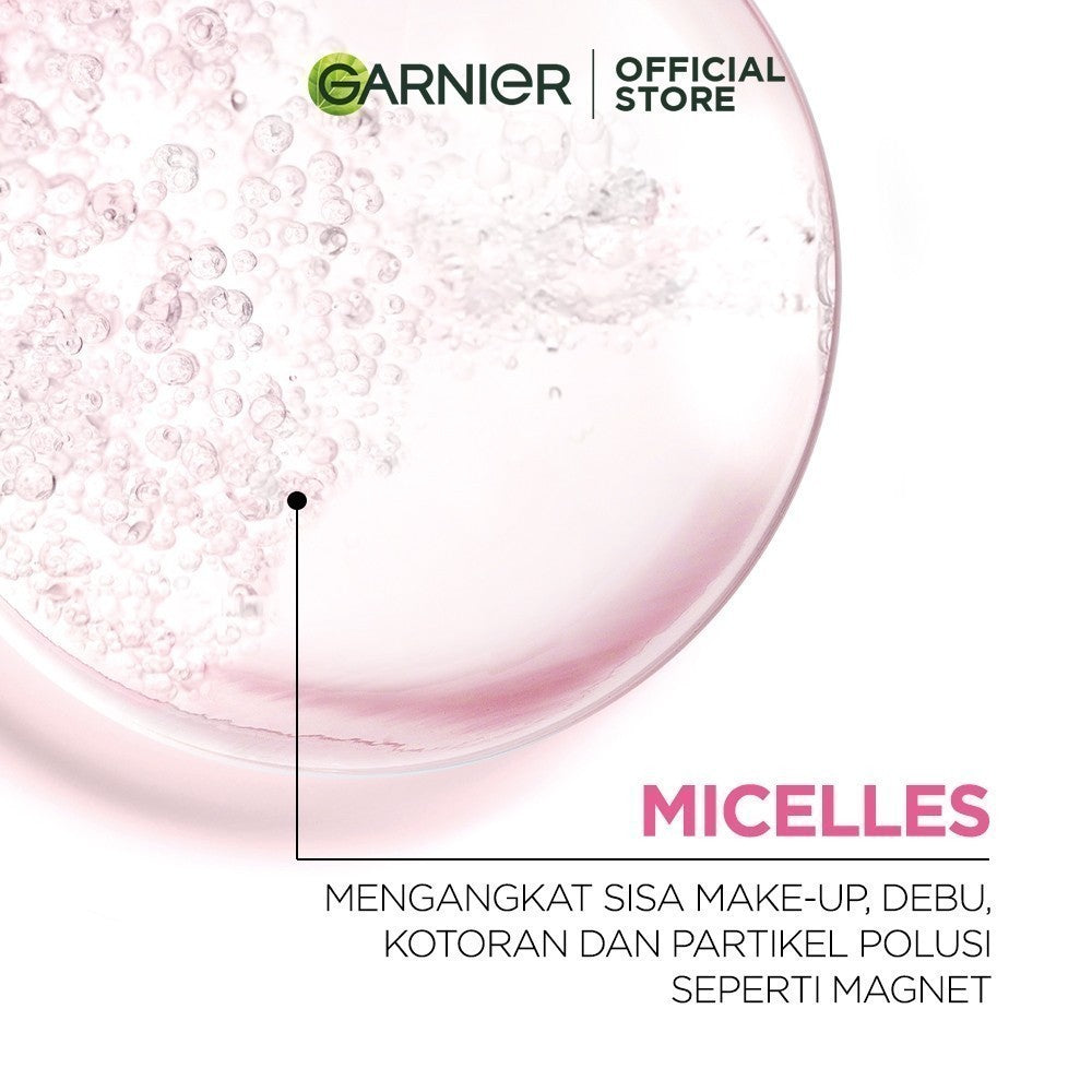 [PAKET HEMAT ISI 2] GARNIER Micellar Water Pink 400ml Skincare Cleansing - Pembersih Wajah & Make up untuk Kulit Sensitif Micellar Cleansing Water