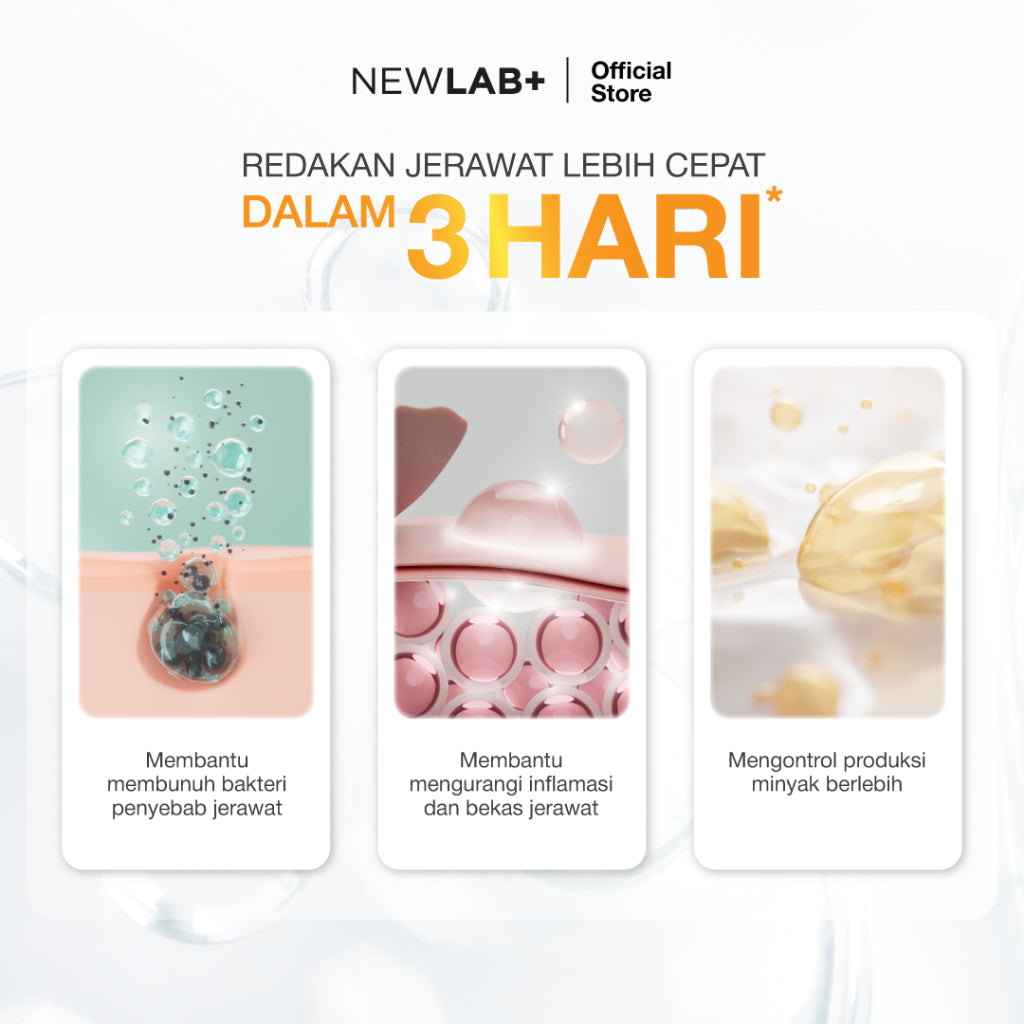 NEWLAB Acnalogy Powder Drink | Acne Drink | Minuman Obat Jerawat untuk Meredakan Bekas Jerawat dan Flek Hitam BPOM 15 Sachet