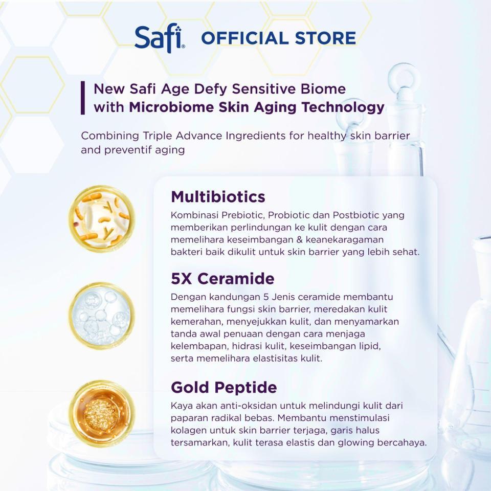 Safi Age Defy Sensitive Biome Cleanser + Calming Gel +  Soothing Serum