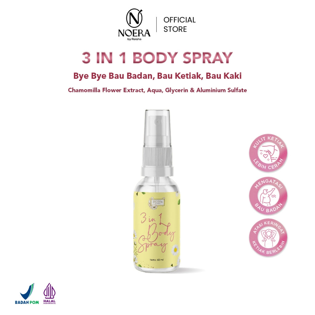 Noera Paket Anti Bau Badan | 3 in 1 Body Spray & Bird's Nest Soap