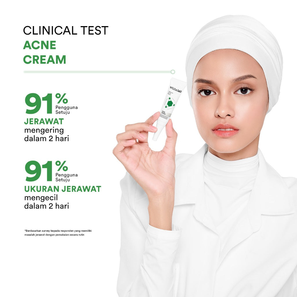 Whitelab Acne Cream - Krim Totol Atasi Jerawat dalam 2 Hari dengan Sulfur, Calamine & Mugwort [BPOM]