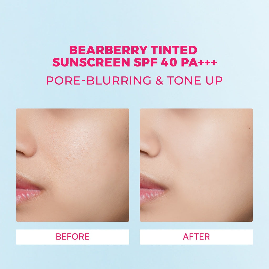 Glowsophy Bearberry Tinted Tone Up Sunscreen SPF 40 PA+++ 30ml Sunblock Cream Wajah Pelembab Skin Sunscreen Membantu Wajah Menyamarkan Pori-Pori Skin Tint Liquid Foundation All Skin Natural Matte Finish Makeup Primer Cepat Meresap Sunblock Cream Ringan