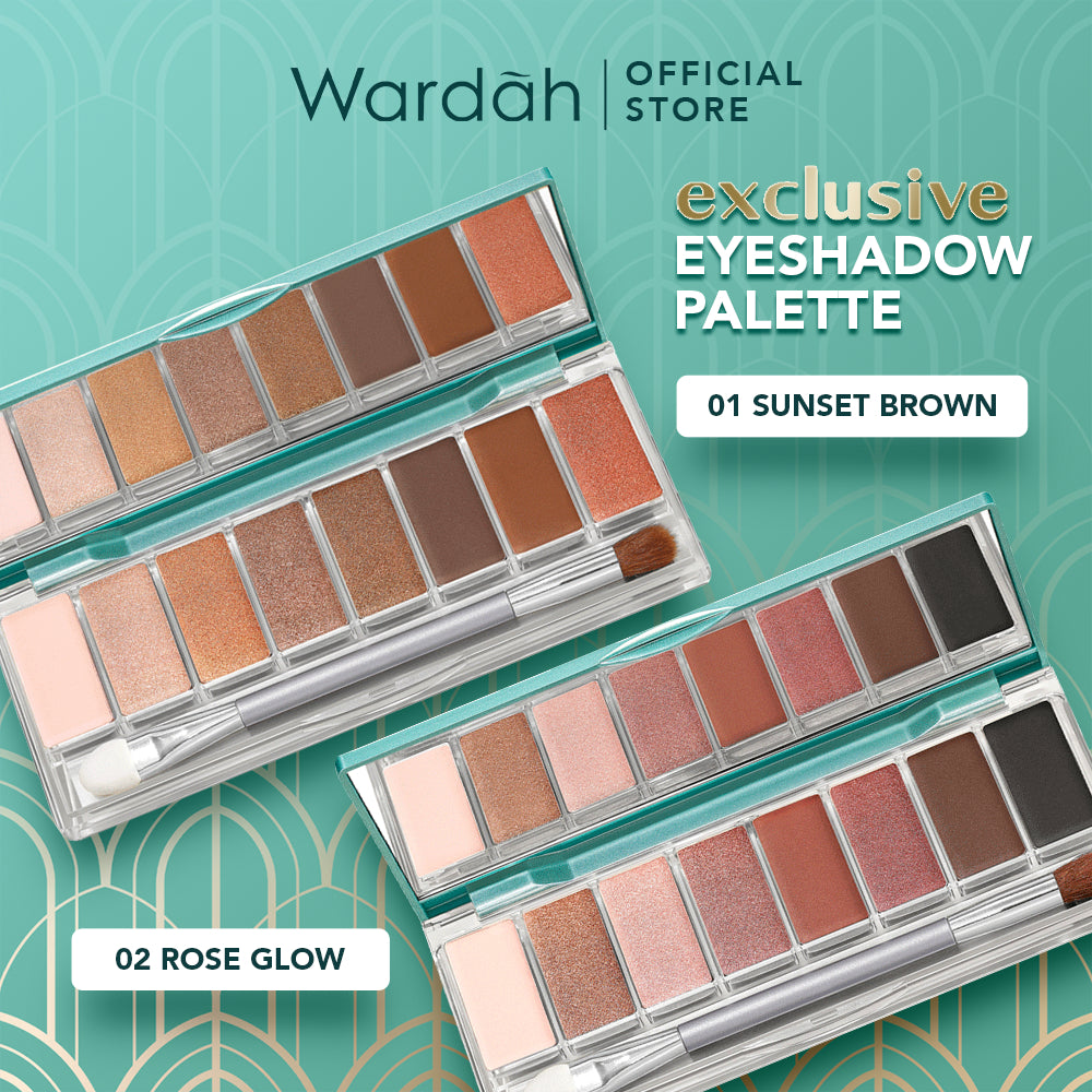WARDAH Exclusive Eyeshadow Palette - 9 Warna Pigmented Yang Tahan Lama - Mudah Digunakan dan Blendable dengan Tekstur Lembut Mudah Menempel - Hasil Natural - Eye shadow - Makeup