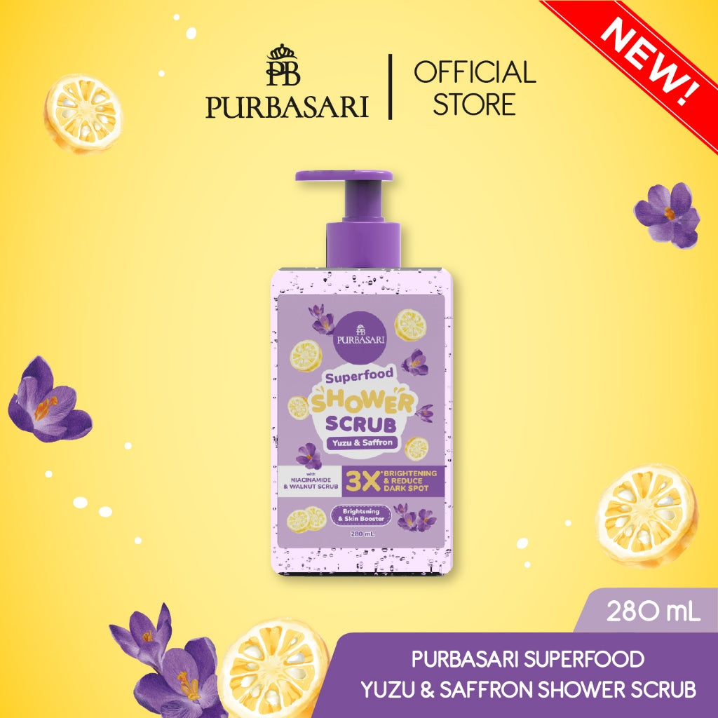 [3pcs] Purbasari Superfood Shower Scrub Series / Sabun Mandi
