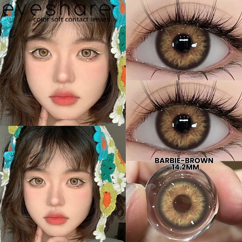 Eyeshare Gray Lensa Kontak 1Pasang 14.5mm Soflen Soflens Big eye Contact lens