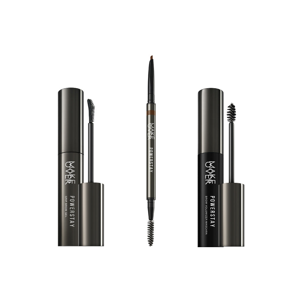 Brow Game Strong Bundle : Make Over Powerstay Grip Brow Gel + Brow Volumizer Mascara + Micro Brow Sculptor