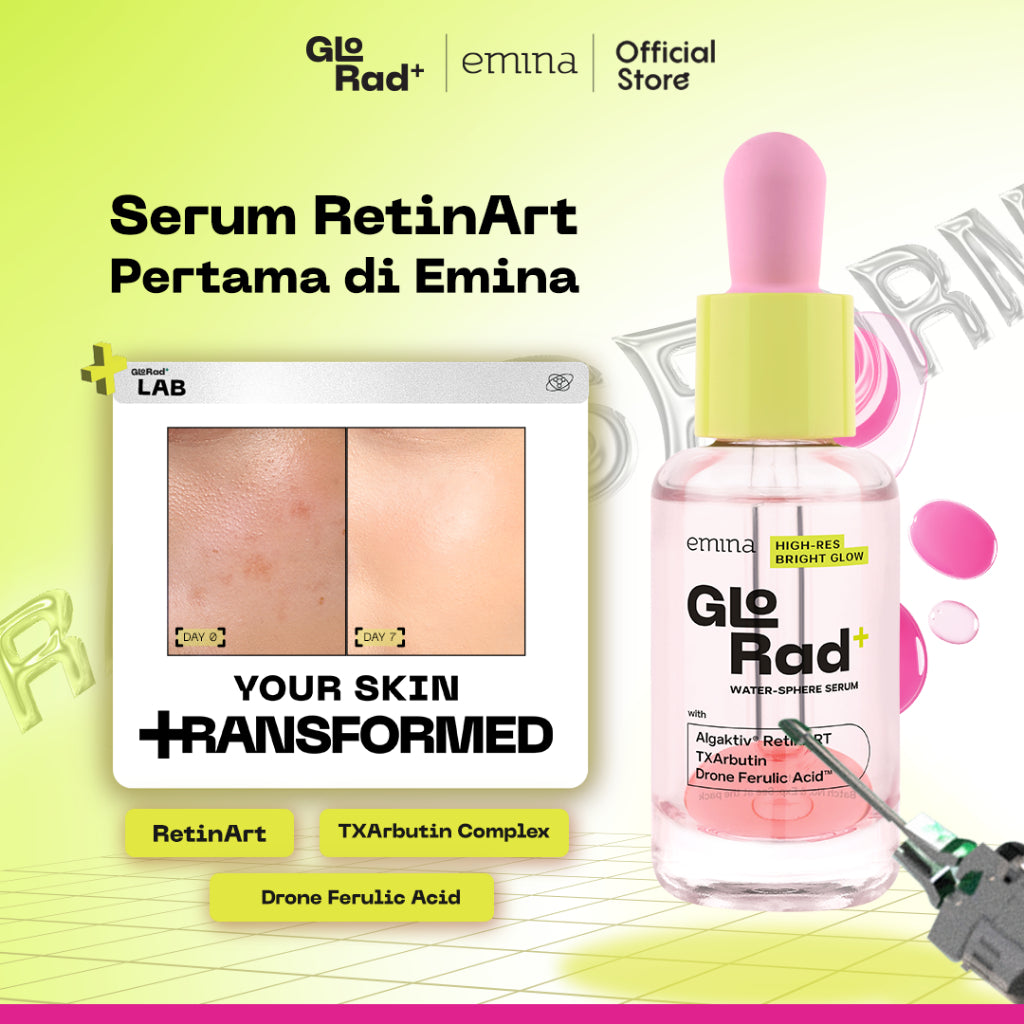 Emina GloRad+ High-Res Bright Glow Water-Sphere Serum - Serum Cerah Glowing Samarkan Dark Spot, dan Hempas Kulit Kusam