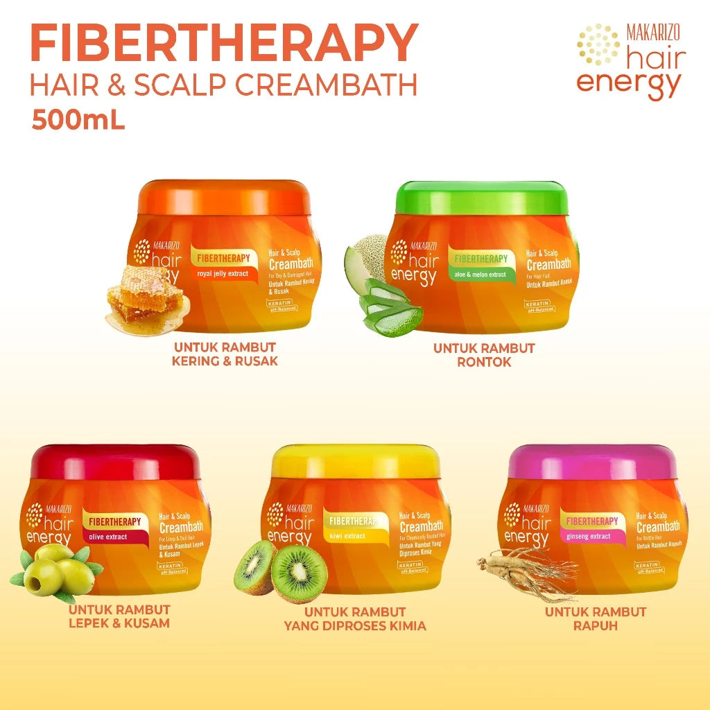 [PROMO] Makarizo Hair Energy Fibertherapy Hair & Scalp Creambath Royal Jelly 500 mL