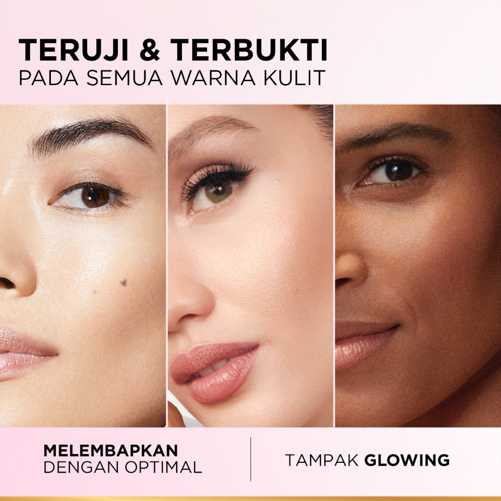 L'Oreal Paris Glycolic Bright Glowing Night Cream - 15/30ml (Skin Brightening Krim Malam  Pelembab Loreal Glyco Acid AHA Exfoliating Anti Dark Spot Wajah Peeling Muka)