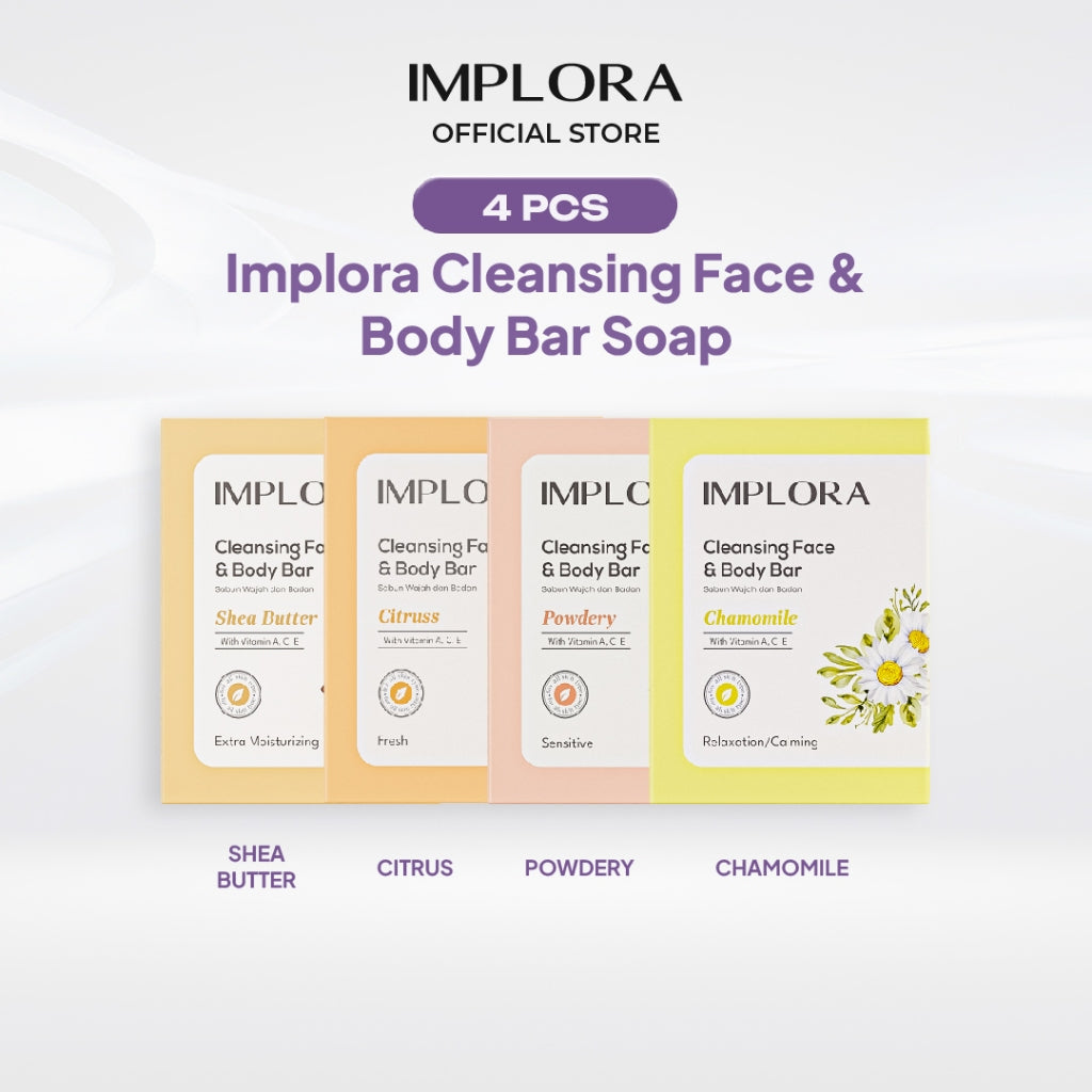 [4 PCS] Implora Cleansing Face & Body Bar Soap