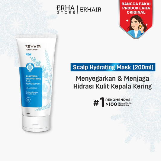 ERHAIR Scalperfect Hydrating Mask 200ml - Masker Kulit Kepala bebas Gatal & Berketombe Menenangkan Kulit Kepala Gatal, Iritasi, Minyak dan Mengurangi Ketombe Seboroik | Menthol Cooling Sensation