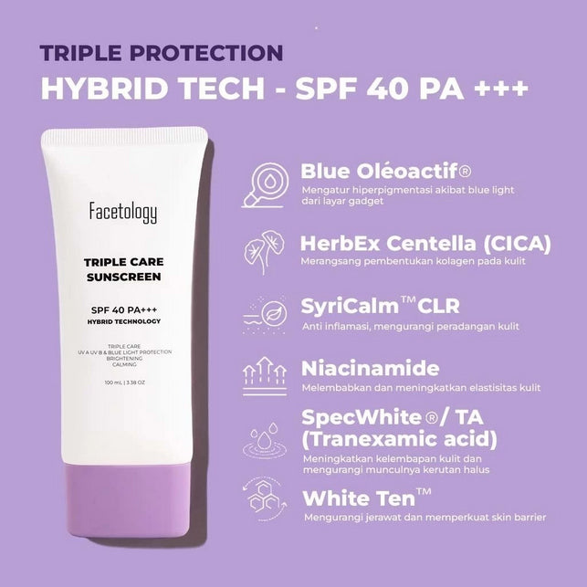 Facetology Triple Care Sunscreen / Tinted SPF50