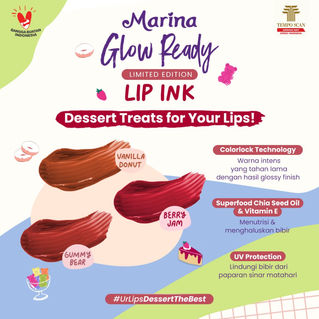 Marina Glow Ready Limited Edition Lip Ink 4ml - Exp Date : 02.2027