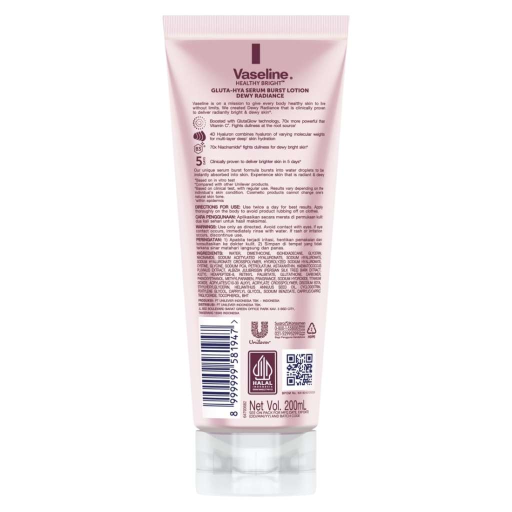 Vaseline Gluta-Hya Body Serum Dewy Radiance 200 mL