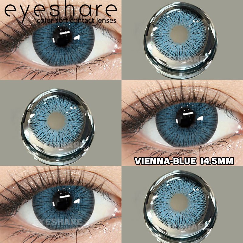 Eyeshare Softlens Blue Big Eyes 14.5mm 14.2mm 1Pasang Soft Lensa Kontak Soflen Blue