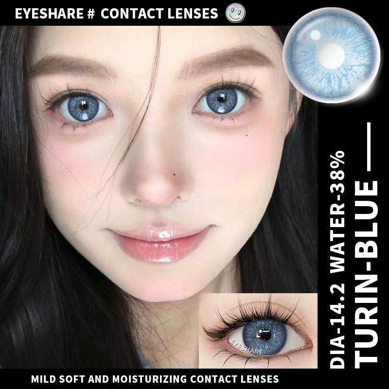 Eyeshare Softlens Blue Big Eyes 14.5mm 14.2mm 1Pasang Soft Lensa Kontak Soflen Blue