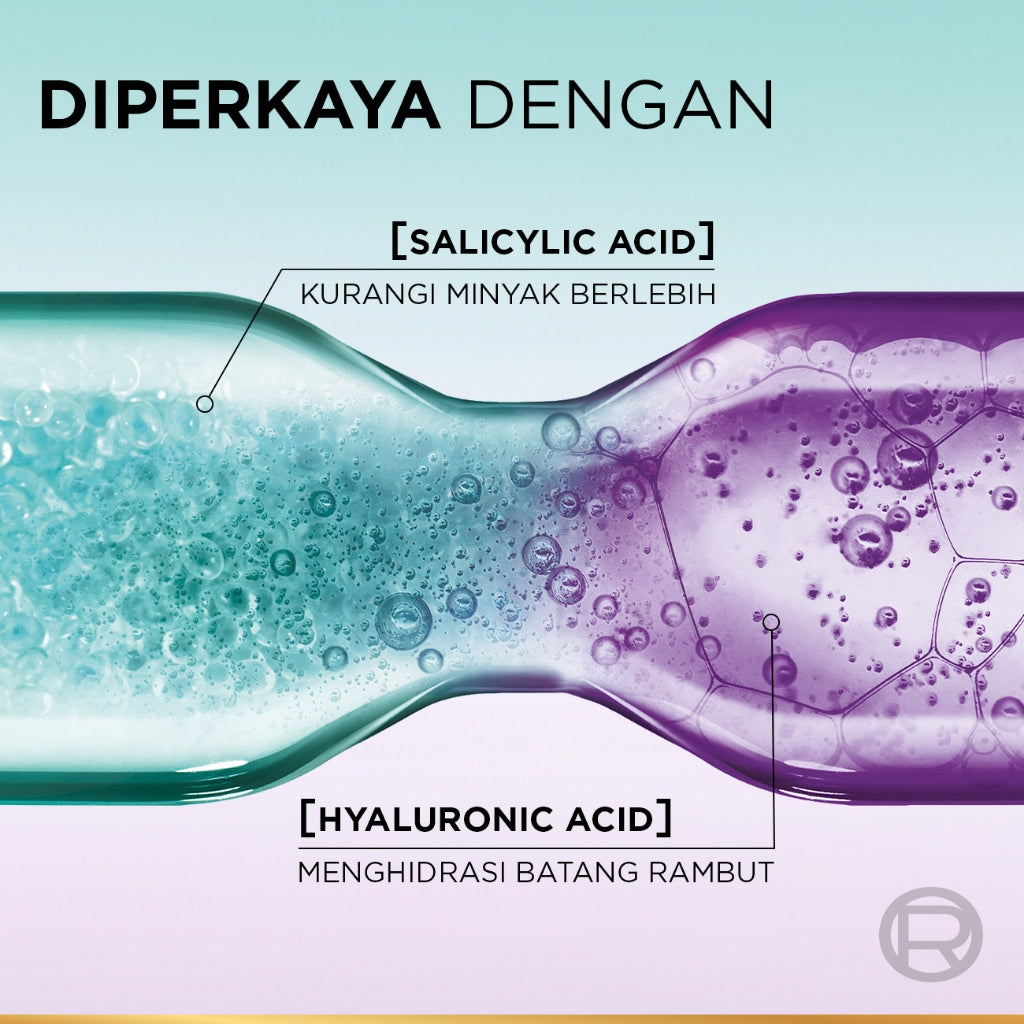 [BARU] L'Oreal Paris Hyaluron Pure 72H Rehydrating Conditioner - Perawatan Rambut Bebas Lepek dan Rambut Halus tahan hingga 72jam -  265ml - Kulit Kepala Berminyak dan Rambut Kering