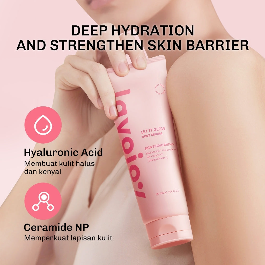 Lavojoy Let It Glow Body Serum Skin Brightening Upgraded Version | Body Lotion Untuk Mencerahkan Dan Melembabkan Kulit Dengan Niacinamide + Ceramide + Vitamin E