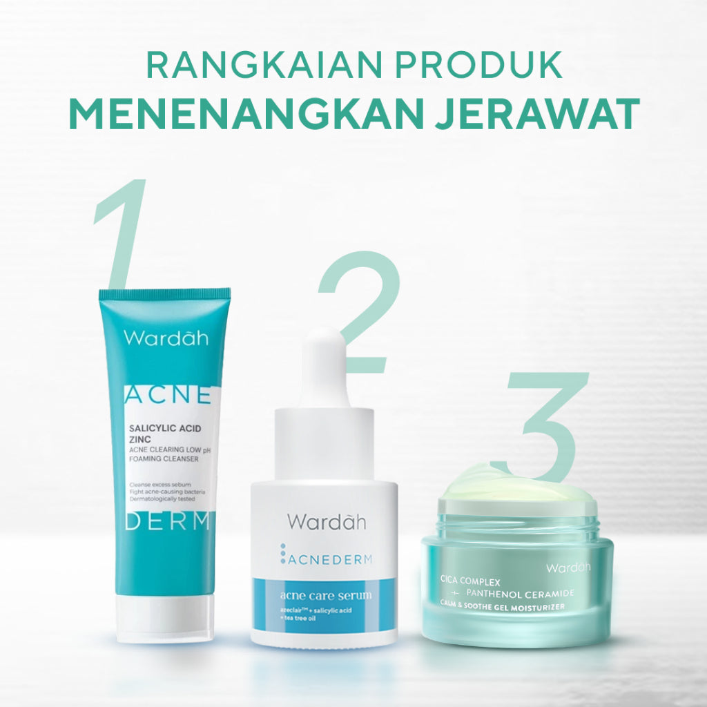 WARDAH Cica Complex + Panthenol Ceramide Calm & Soothe Gel Moisturizer 30 g - Pelembab Gel Ringan yang Meredakan Kemerahan & Kulit Reaktif, Memperbaiki Skin Barrier - Cocok untuk Kulit Berjerawat & Breakout (Calm Acne & Redness) - Skincare