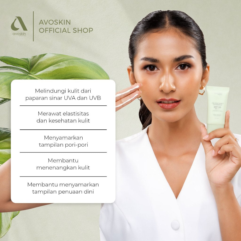 Sunscreen Avoskin The Great Shield SPF 50 PA++++ 30ml-Kulit Berminyak Finish Matte