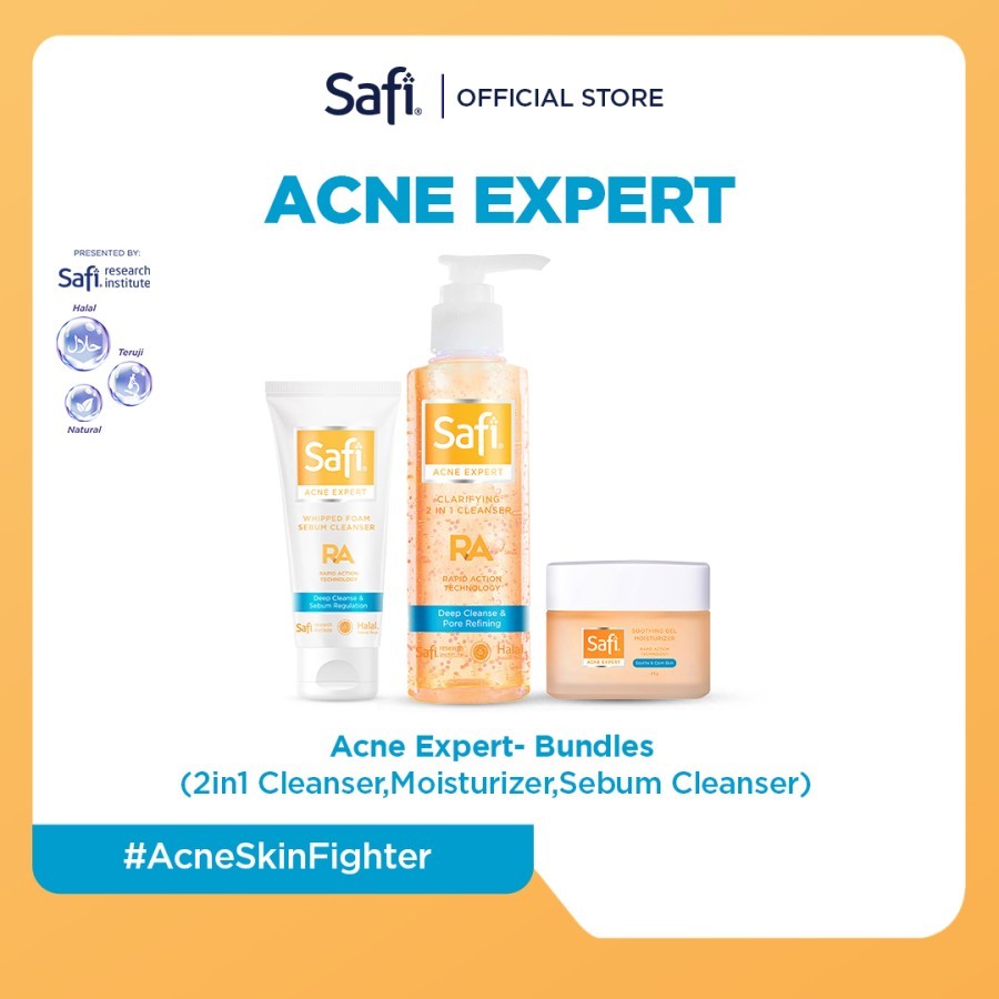 SAFI - Acne Expert - Bundle Package (2in1 Cleanser,Moisturizer,Sebum Cleanser)