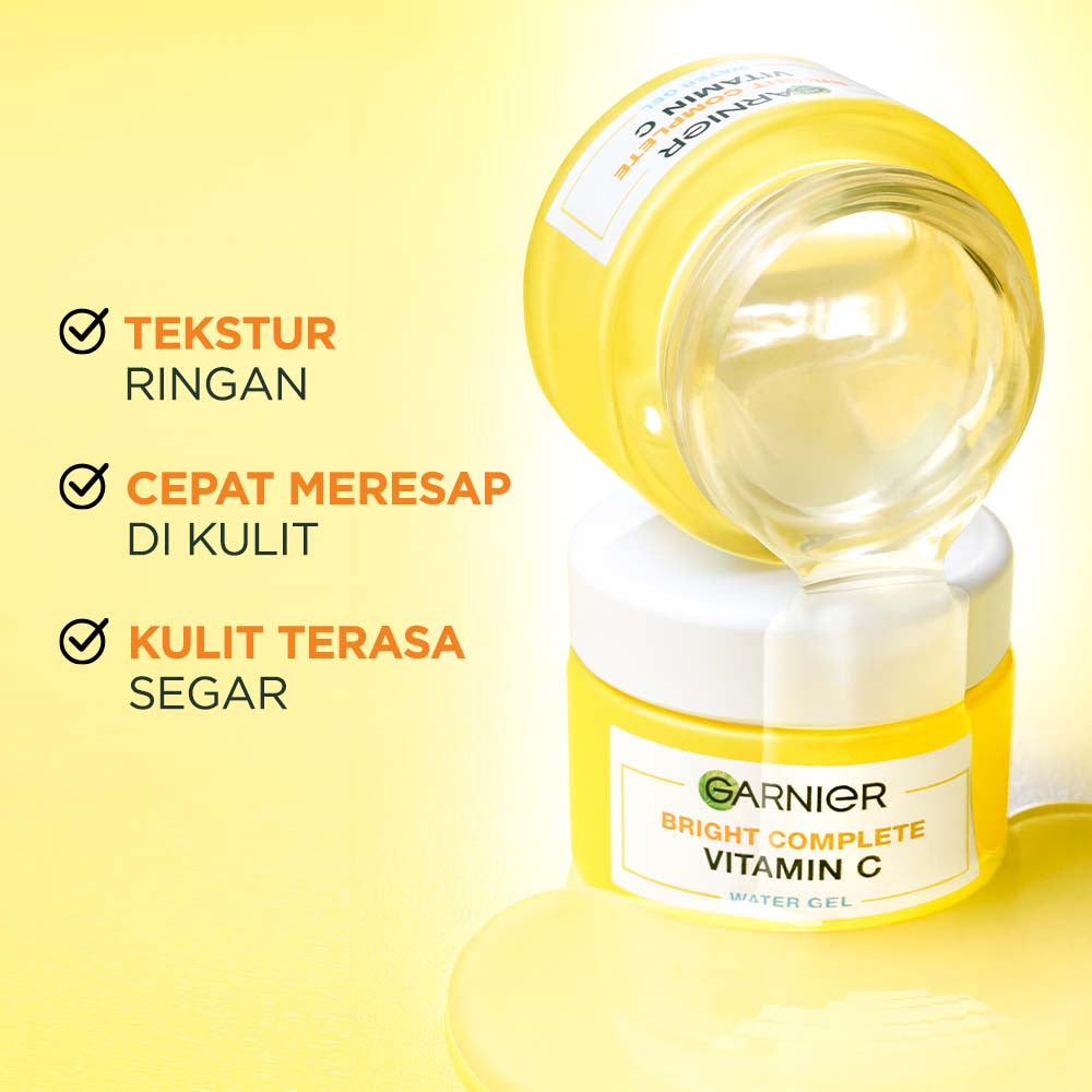[PAKET HEMAT ISI 2] GARNIER Bright Complete Vitamin C Ceramide Barrier Moisturizer Gel 50ml - Water Gel Skincare Pelembab Ringan untuk mencerahkan tone up pelembab wajah cream pemutih wajah glowing cepat