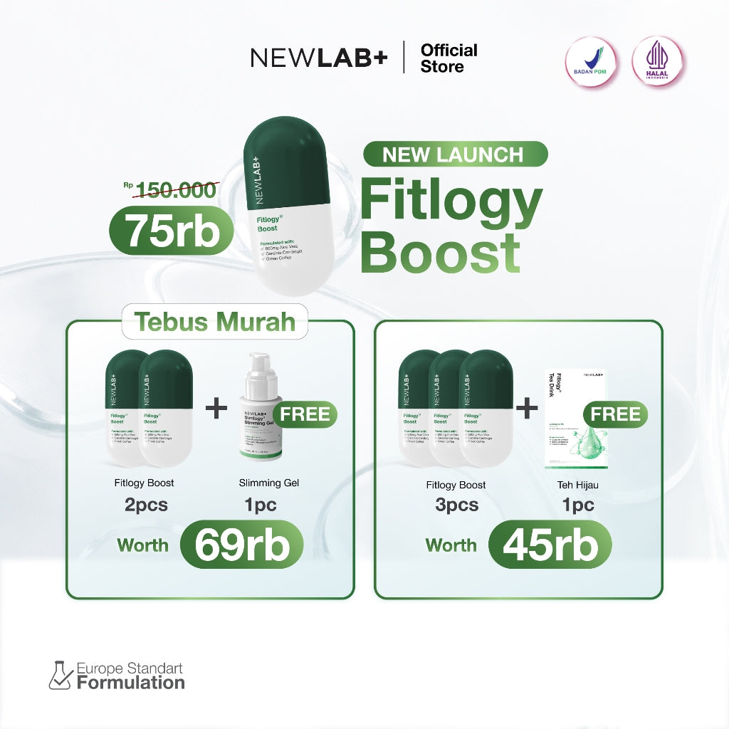 NEWLAB Fitlogy Boost | Slimming Supplement | Minuman Diet | Suplemen Alami untuk Pelangsing Badan 50gr